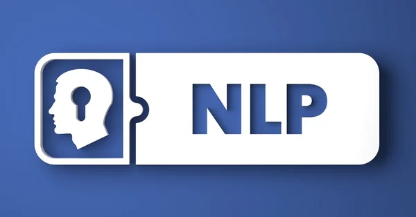 Nlp 概念在平面设计风格的蓝色. — 图库照片