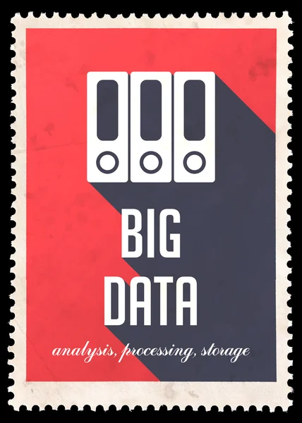 Big Data sul rosso nel design piatto . — Foto Stock