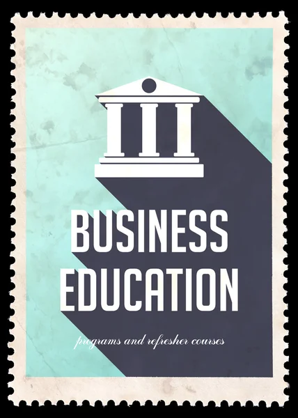 Obchodní vzdělání na modré v plochý design. — Stock fotografie