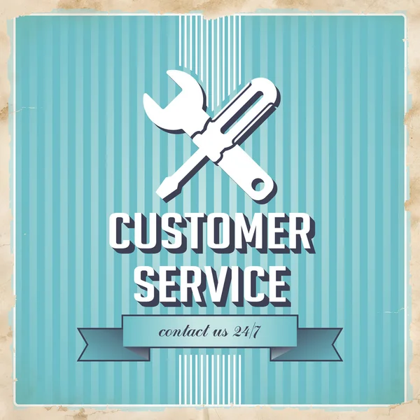 Customer Service Concept on Blue in Flat Design. — Stock Photo, Image