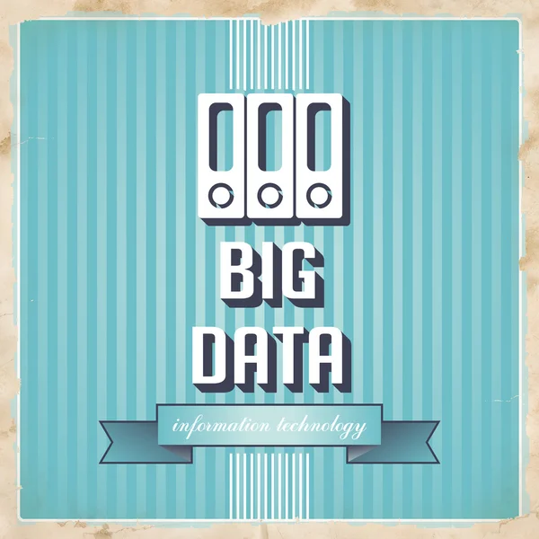 Conceito de Big Data em azul no projeto liso . — Fotografia de Stock