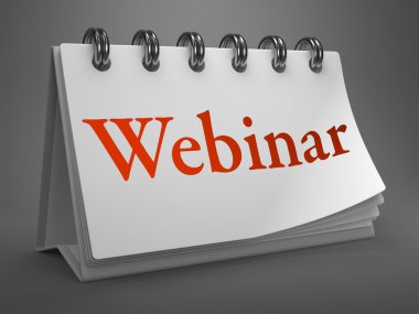 Webinar - kırmızı kelime masaüstü takvimi.