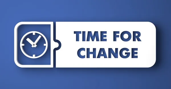 Time for Change on Blue in Flat Design Style. — Stock Photo, Image