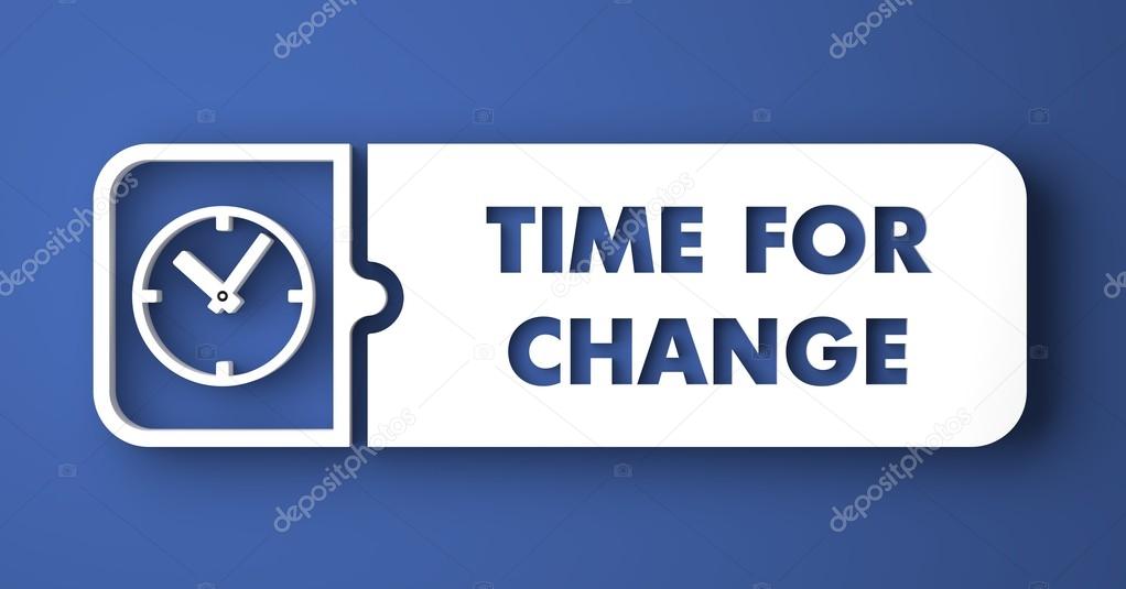 Time for Change on Blue in Flat Design Style.