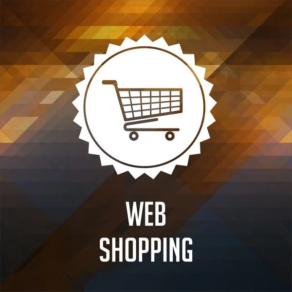 Web winkelen concept op driehoek achtergrond. — Stockfoto