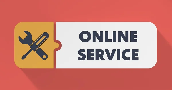 Online servicekoncept i platt design. — Stockfoto