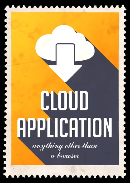 Application Cloud sur le jaune dans la conception plate . — Photo