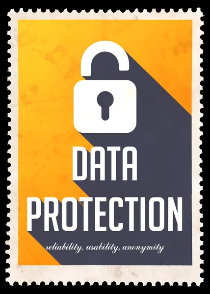 Data Protection on Yellow in Flat Design. — Stock Photo, Image