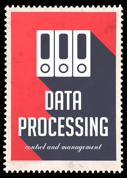Zpracování dat na červenou v plochý design. — Stock fotografie