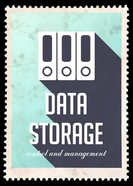 Data Storage on Light Blue in Flat Design. — Stock Photo, Image
