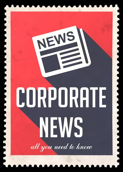 Corporate nieuws op rode in platte ontwerp. — Stockfoto