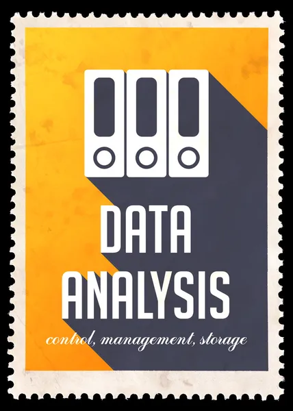 Dataanalys på gula i platt design. — Stockfoto