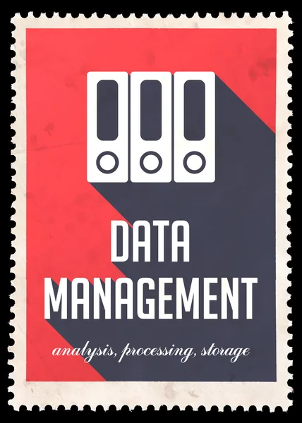 Gestión de Datos en Red en Diseño Plano . —  Fotos de Stock