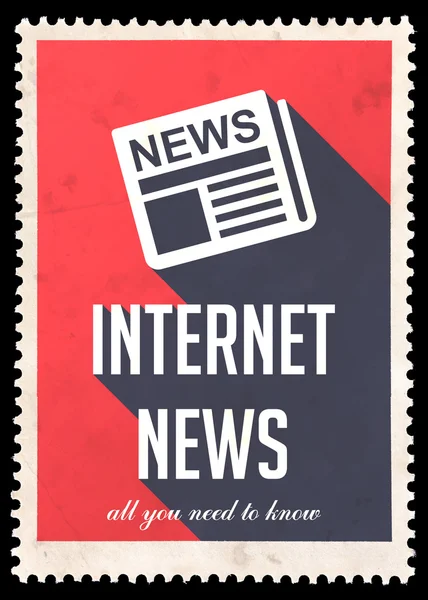 Internet News on Red in Flat Design. — Stock Photo, Image