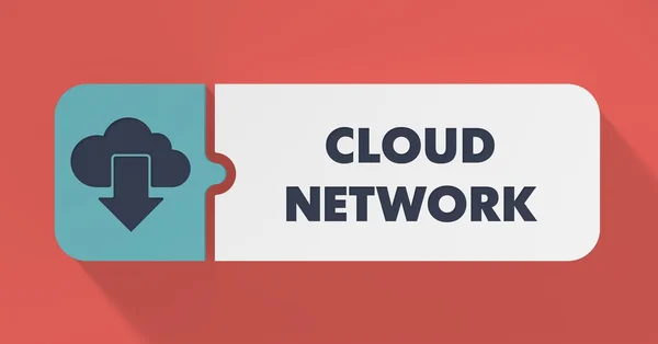 Concept de réseau Cloud en conception plate . — Photo