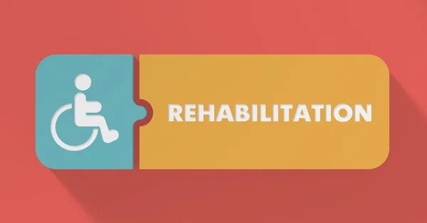 Düz tasarımı kavramında rehabilitasyon. — Stok fotoğraf