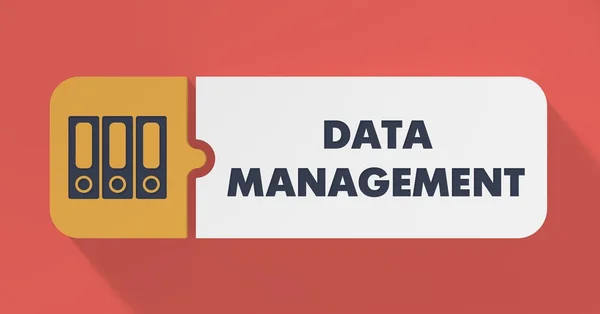 Data management koncept i platt design. — Stockfoto