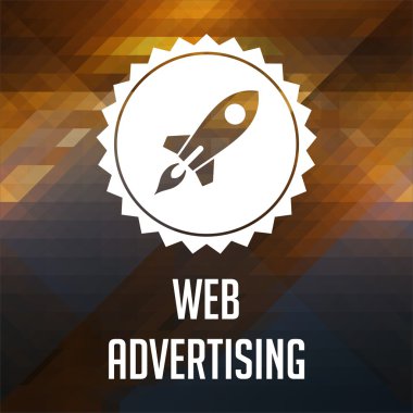 Web reklam kavramı üzerinde üçgen arka plan.