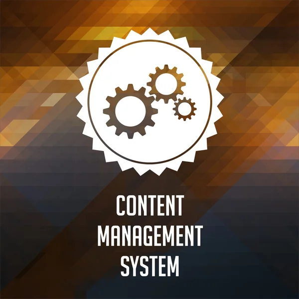 Sistema de gerenciamento de conteúdo em fundo triangular . — Fotografia de Stock