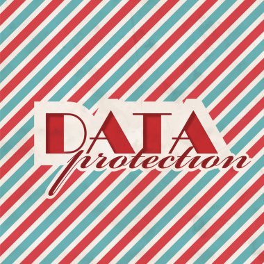 Data Protection Concept on Striped Background. clipart