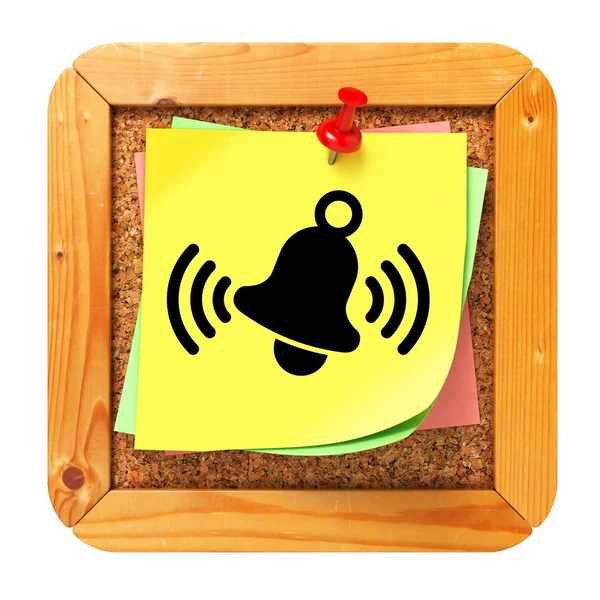 Beltonen bell - gele sticker op message board. — Stockfoto