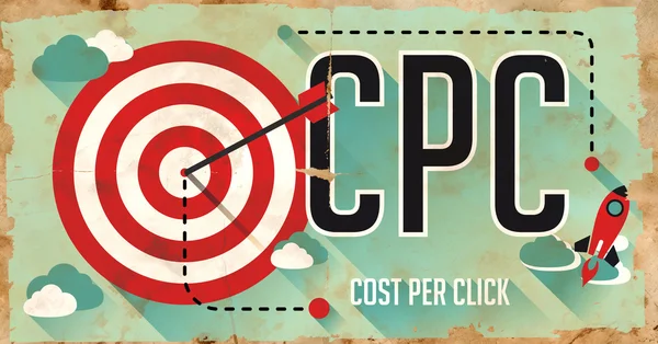 CPC koncept. affisch i platt design. — Stockfoto