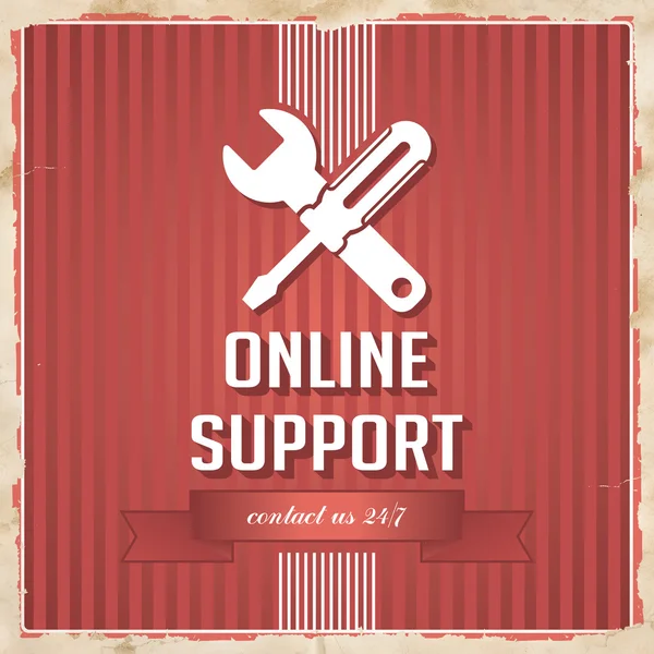 Concetto di supporto online su Red in Flat Design . — Foto Stock