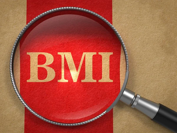 BMI - szkło powiększające. — Zdjęcie stockowe