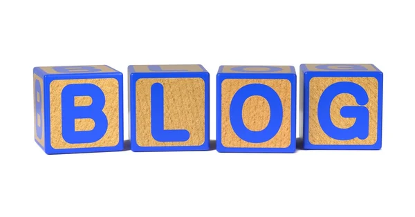 ブログ - 着色された子供のアルファベットのブロック. — ストック写真