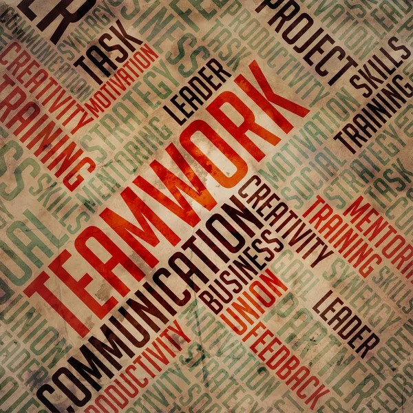 Trabajo en equipo - Grunge Wordcloud . — Foto de Stock