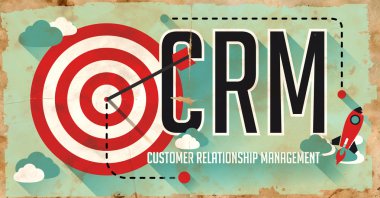 CRM kavramı. düz Tasarım poster.