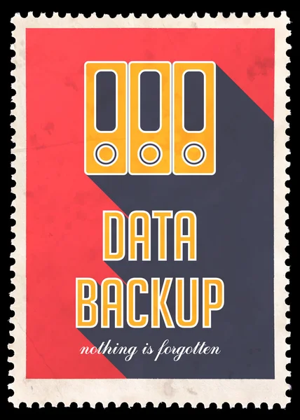 Backup dei dati su rosso nella progettazione piatta . — Foto Stock