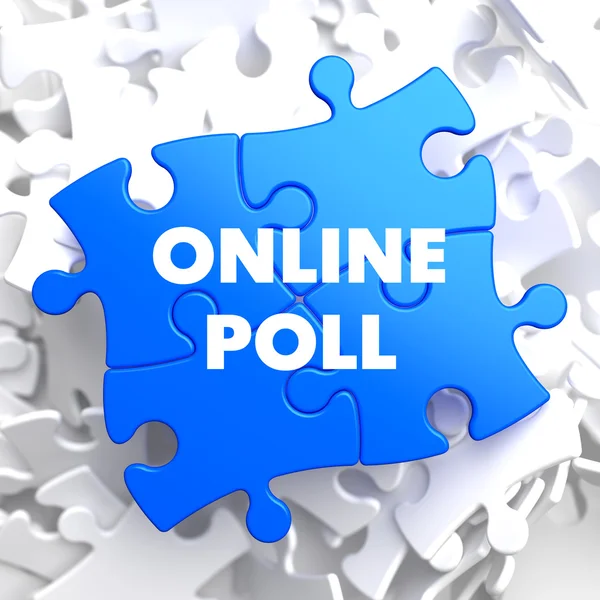 Online Poll on Blue Puzzle. — Stock Photo, Image