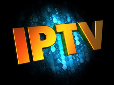 IPTV konsept dijital arka plan üzerinde.