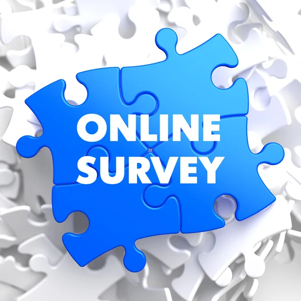 Online Survey on Blue Puzzle. — Stock Photo, Image