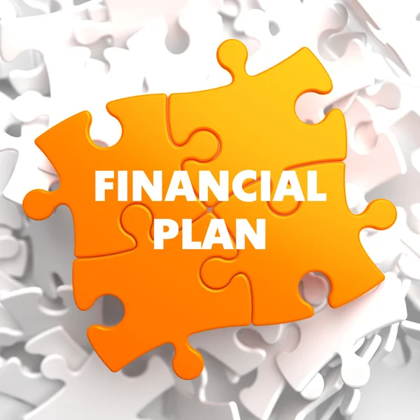 Plan financiero de Orange Puzzle . — Foto de Stock