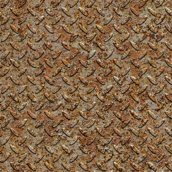 Rusty Metal Diamond Plate. Seamless Texture. — Stock Photo, Image