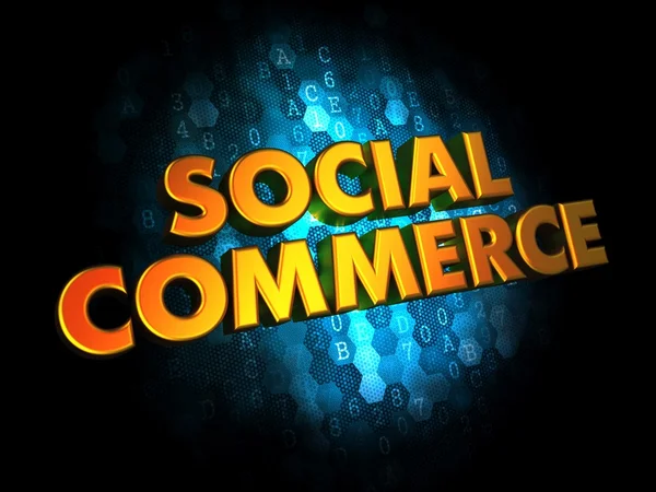 Koncept sociální obchodu na digitální pozadí. — Stock fotografie