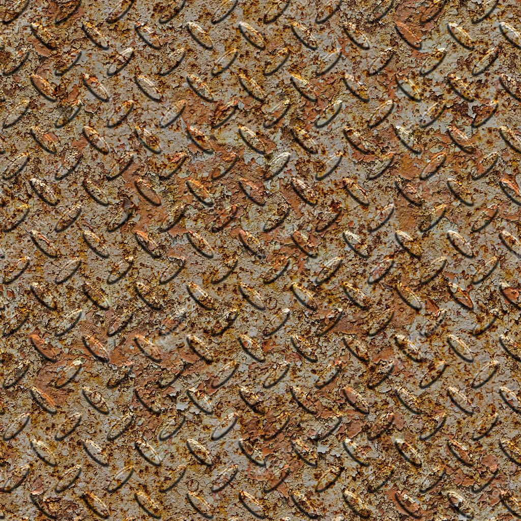 Rusty Metal Diamond Plate. Seamless Texture. — Stock Photo