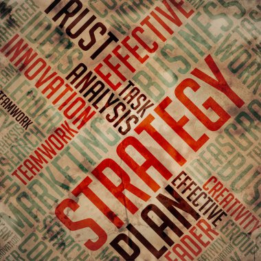 Strategy - Grunge Wordcloud. clipart