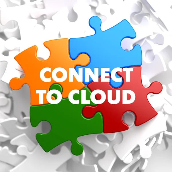 Connettiti al cloud su puzzle multicolore . — Foto Stock