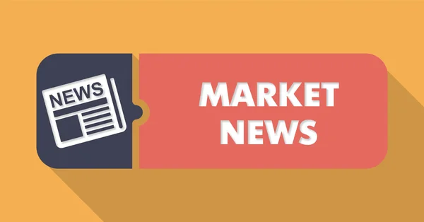 Mercato News Concept on Orange in Flat Design . — Foto Stock