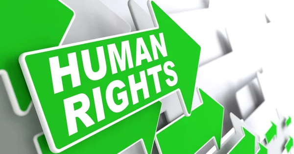 Human Rights on Green Arrow. — Stock Photo, Image