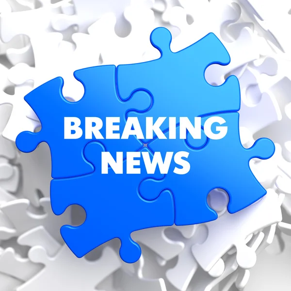 Breaking News on Blue Puzzle. — Stock Photo, Image