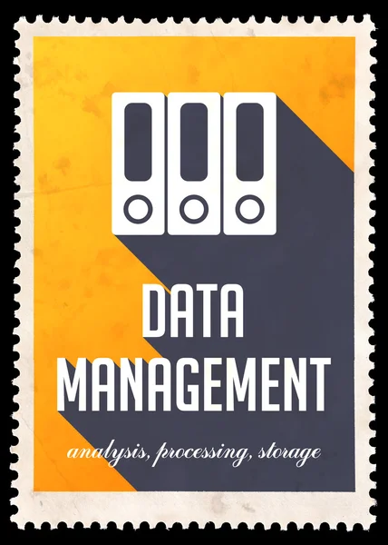 フラットなデザインでイエローにデータ管理. — ストック写真