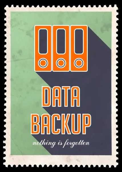 Data Backup på grøn i fladt design . - Stock-foto