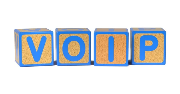 Voip - 着色された子供のアルファベットのブロック. — ストック写真