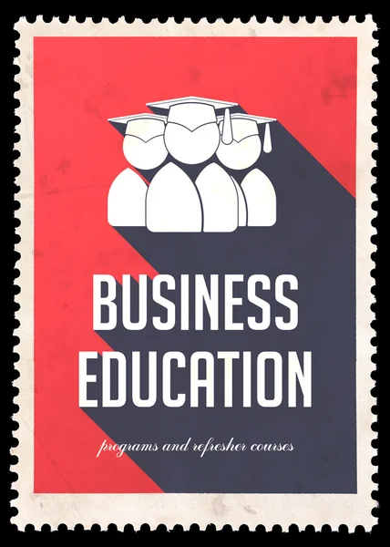 Pendidikan Bisnis tentang Rancangan Merah Rata . — Stok Foto