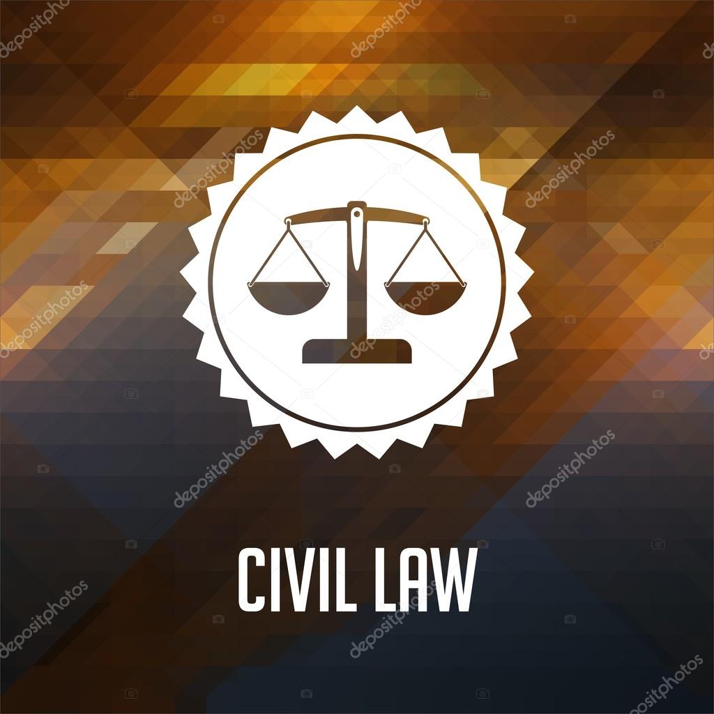 Civil Law Concept on Triangle Background.