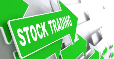 Stock Trading on Green Arrow. clipart